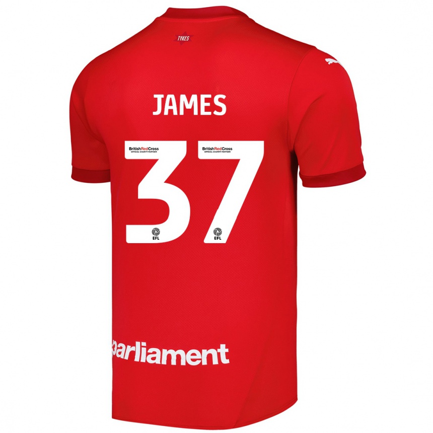 Vaikiškas Nathan James #37 Raudona Namų Marškinėliai 2024/25 T-Shirt