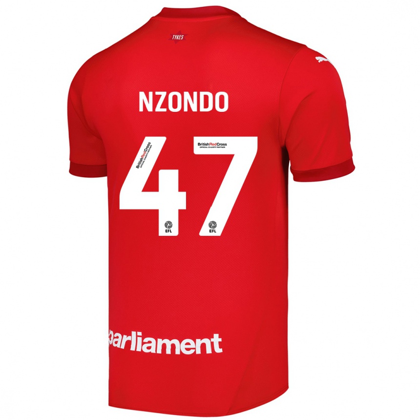 Vaikiškas Emmaisa Nzondo #47 Raudona Namų Marškinėliai 2024/25 T-Shirt