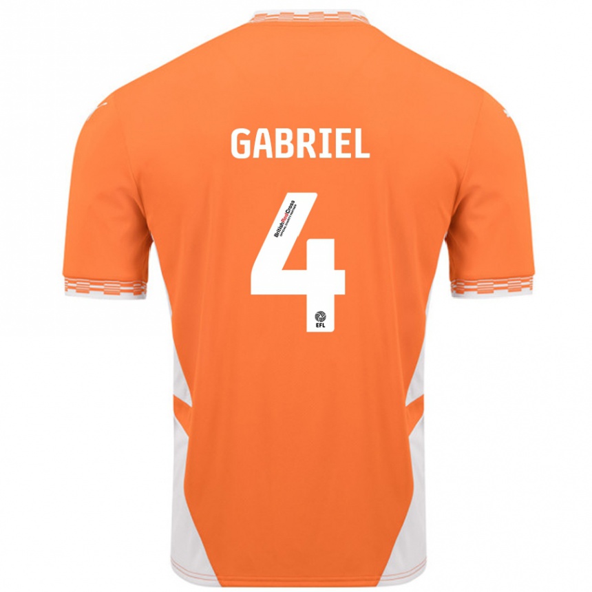 Vaikiškas Jordan Lawrence-Gabriel #4 Oranžinė Balta Namų Marškinėliai 2024/25 T-Shirt