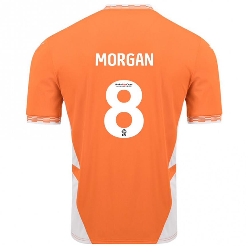 Vaikiškas Albie Morgan #8 Oranžinė Balta Namų Marškinėliai 2024/25 T-Shirt