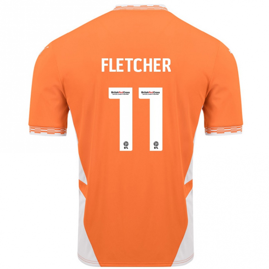 Vaikiškas Ashley Fletcher #11 Oranžinė Balta Namų Marškinėliai 2024/25 T-Shirt