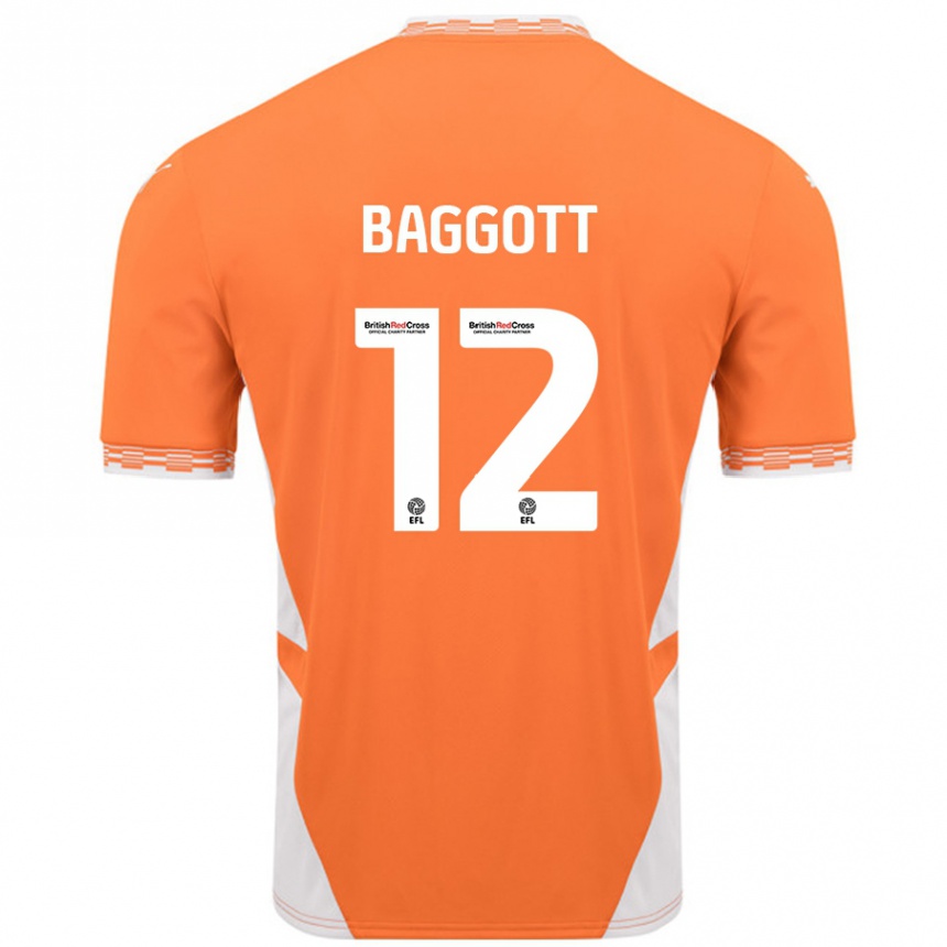 Vaikiškas Elkan Baggott #12 Oranžinė Balta Namų Marškinėliai 2024/25 T-Shirt