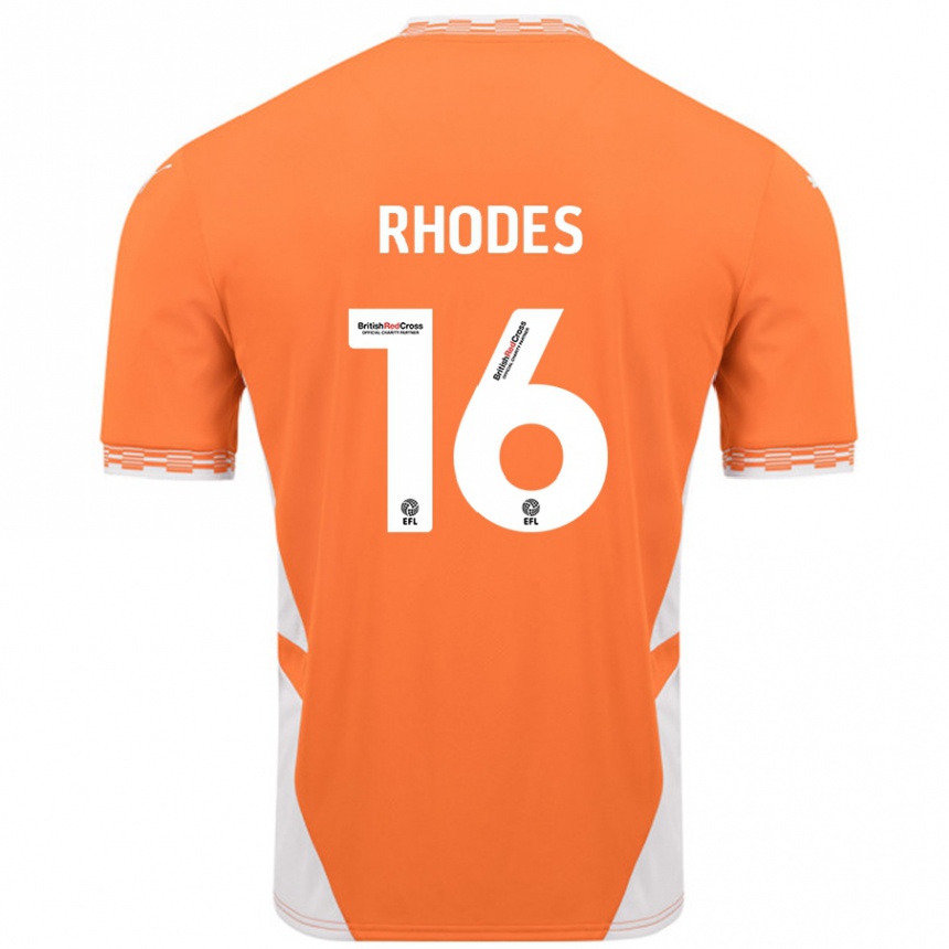 Vaikiškas Jordan Rhodes #16 Oranžinė Balta Namų Marškinėliai 2024/25 T-Shirt