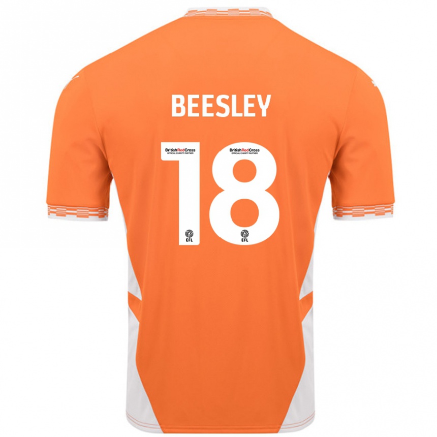 Vaikiškas Jake Beesley #18 Oranžinė Balta Namų Marškinėliai 2024/25 T-Shirt