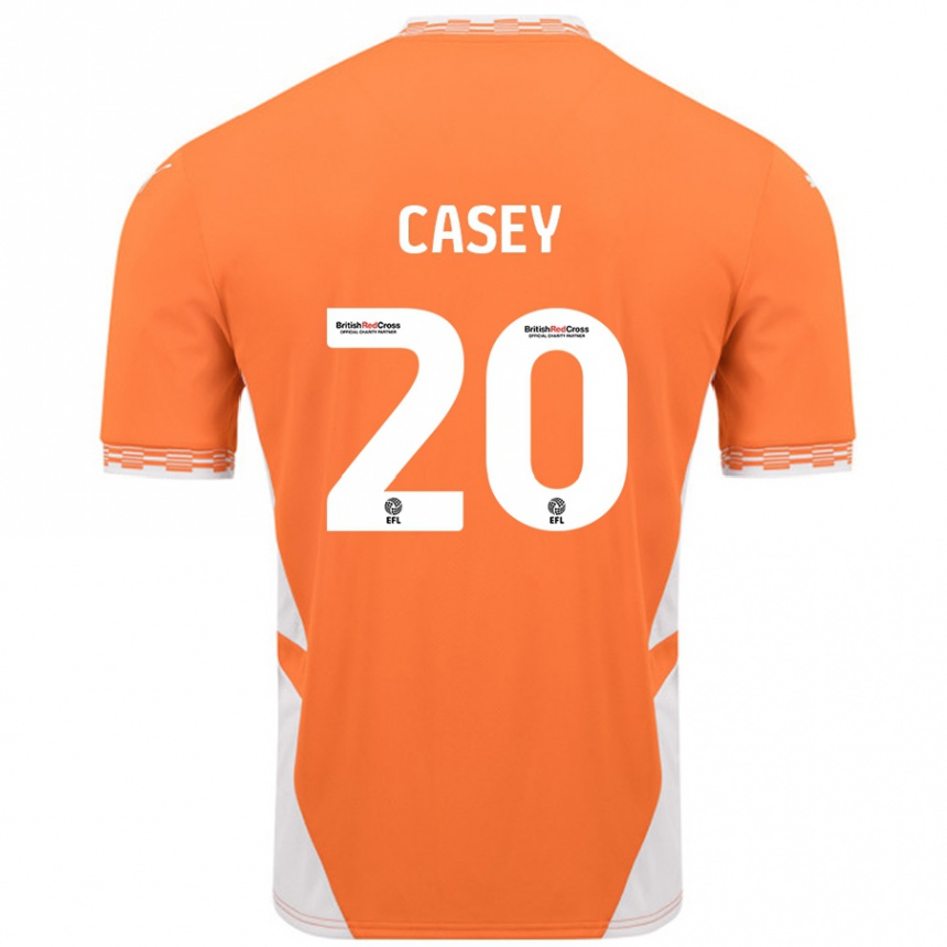 Vaikiškas Oliver Casey #20 Oranžinė Balta Namų Marškinėliai 2024/25 T-Shirt