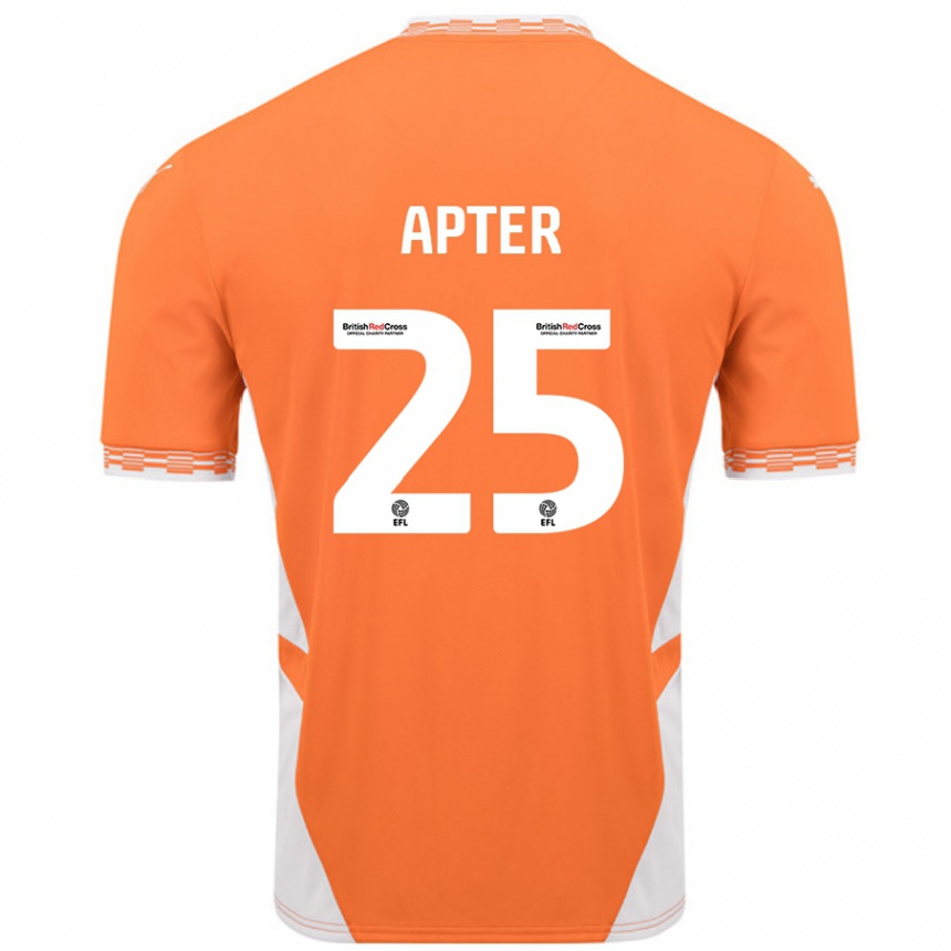 Vaikiškas Rob Apter #25 Oranžinė Balta Namų Marškinėliai 2024/25 T-Shirt