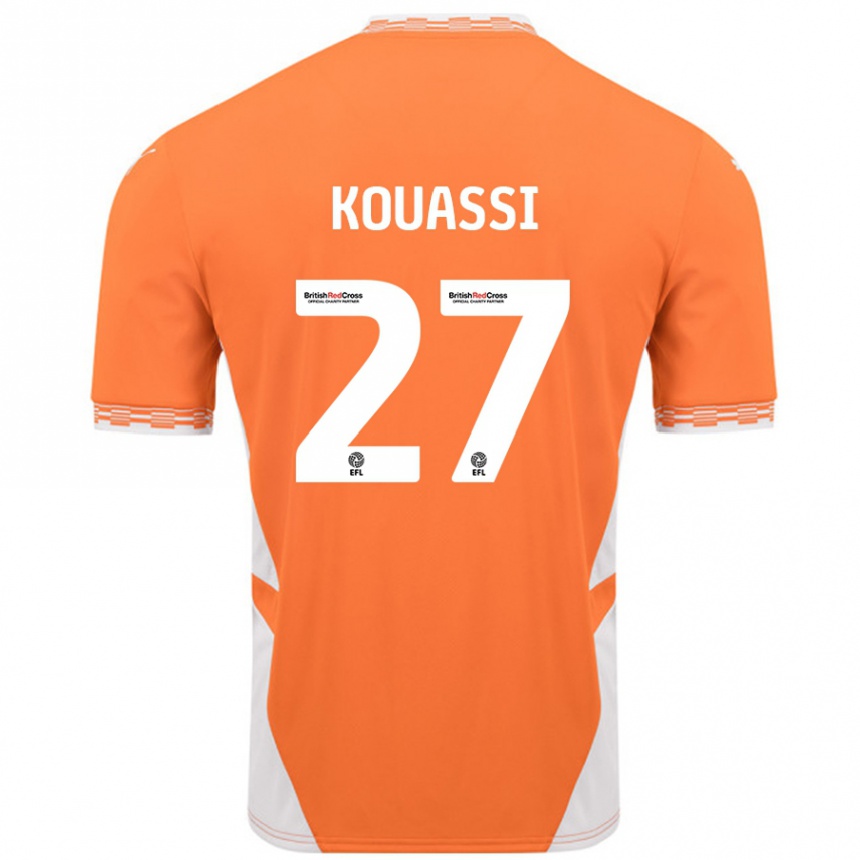 Vaikiškas Kylian Kouassi #27 Oranžinė Balta Namų Marškinėliai 2024/25 T-Shirt