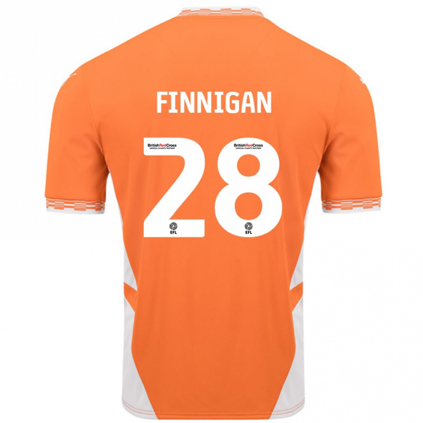 Vaikiškas Ryan Finnigan #28 Oranžinė Balta Namų Marškinėliai 2024/25 T-Shirt