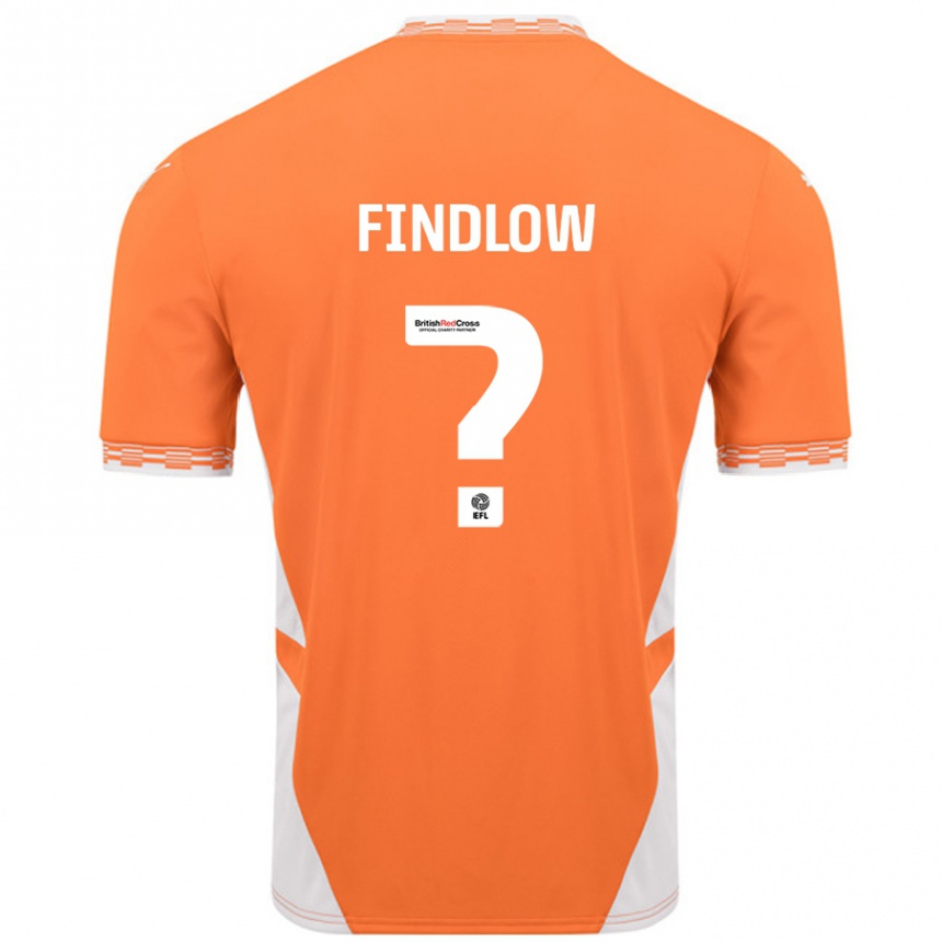 Vaikiškas Luke Findlow #0 Oranžinė Balta Namų Marškinėliai 2024/25 T-Shirt