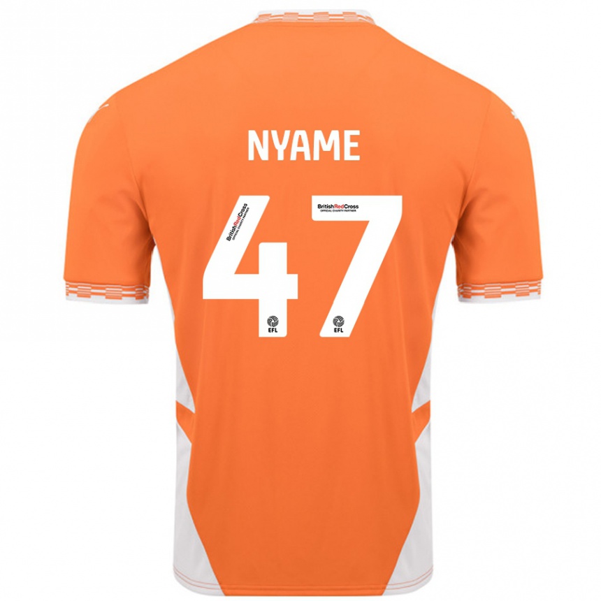 Vaikiškas Josh Nyame #47 Oranžinė Balta Namų Marškinėliai 2024/25 T-Shirt