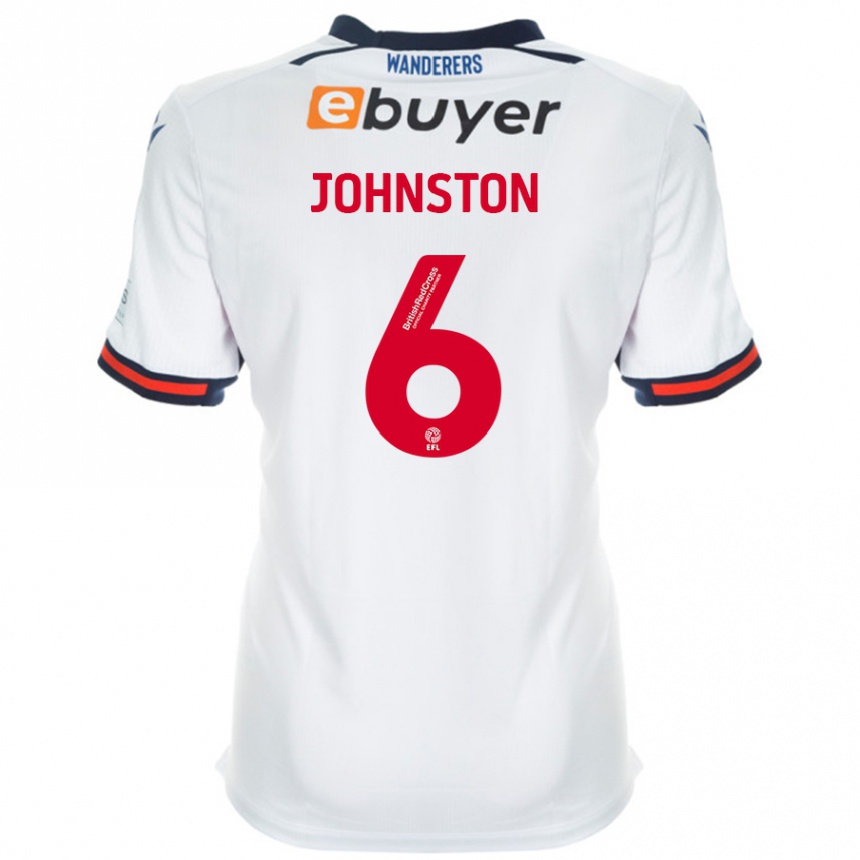 Vaikiškas George Johnston #6 Baltas Namų Marškinėliai 2024/25 T-Shirt