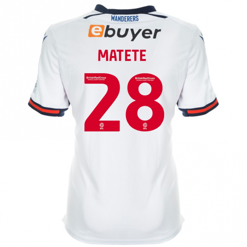 Vaikiškas Jay Matete #28 Baltas Namų Marškinėliai 2024/25 T-Shirt