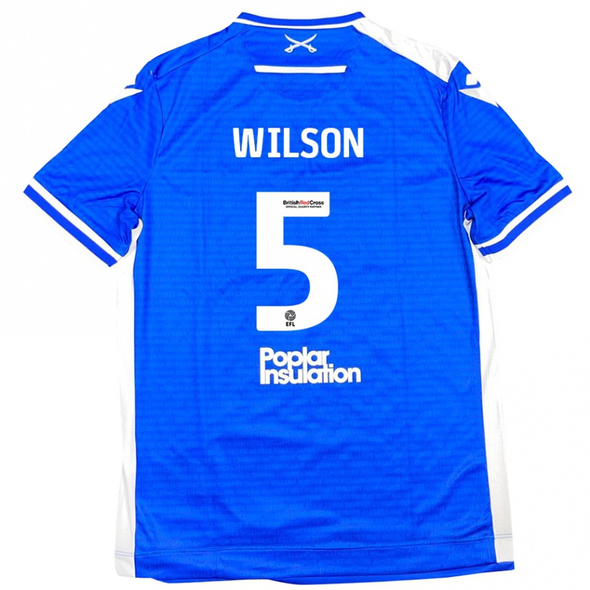 Vaikiškas James Wilson #5 Mėlyna Balta Namų Marškinėliai 2024/25 T-Shirt