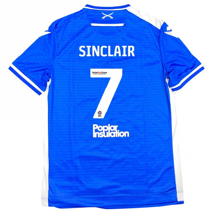 Vaikiškas Scott Sinclair #7 Mėlyna Balta Namų Marškinėliai 2024/25 T-Shirt