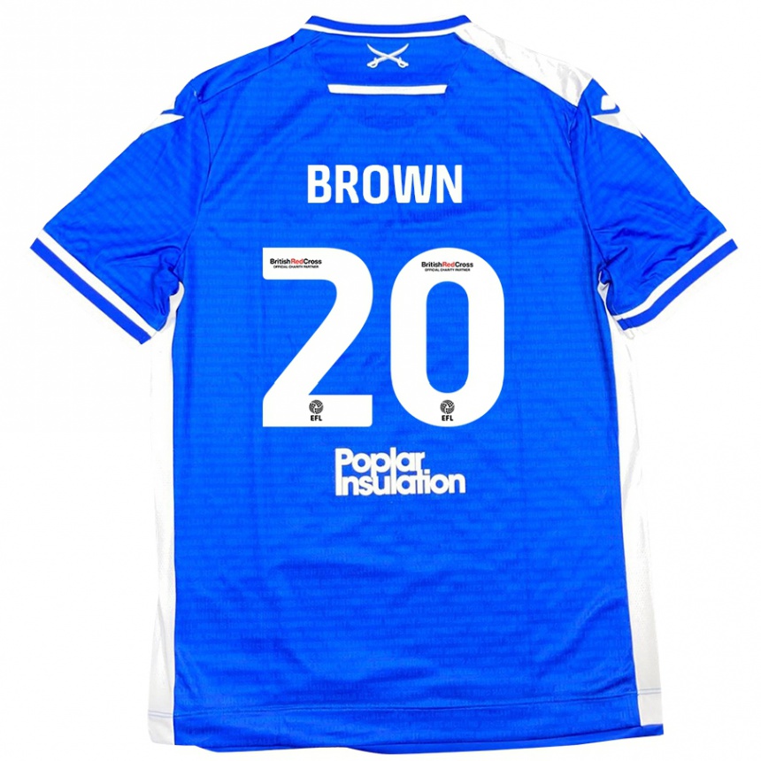 Vaikiškas Jevani Brown #20 Mėlyna Balta Namų Marškinėliai 2024/25 T-Shirt