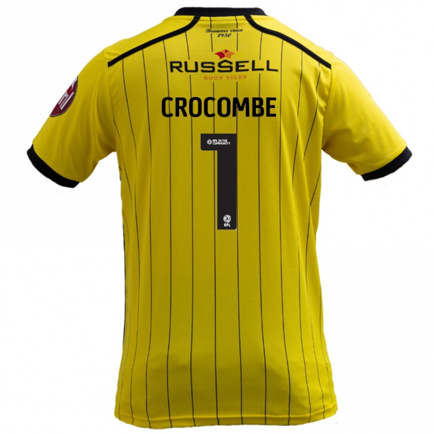 Vaikiškas Max Crocombe #1 Geltona Namų Marškinėliai 2024/25 T-Shirt