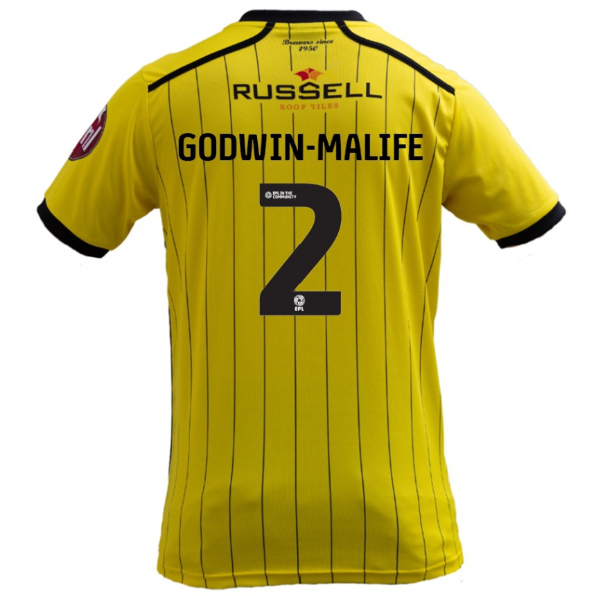 Vaikiškas Udoka Godwin-Malife #2 Geltona Namų Marškinėliai 2024/25 T-Shirt