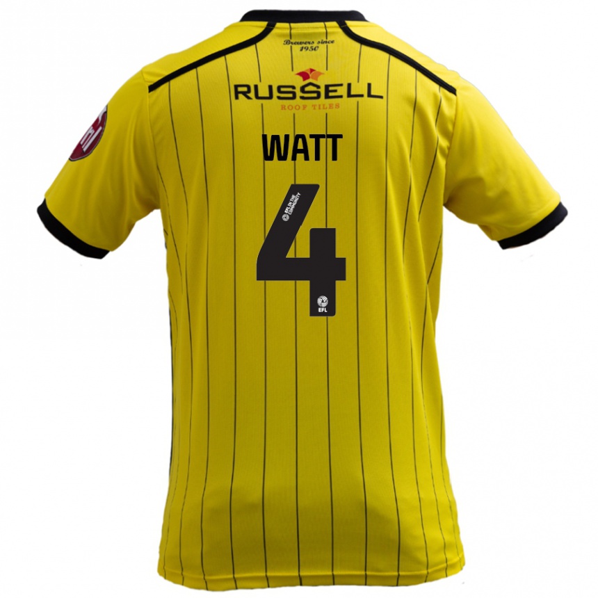 Vaikiškas Elliot Watt #4 Geltona Namų Marškinėliai 2024/25 T-Shirt