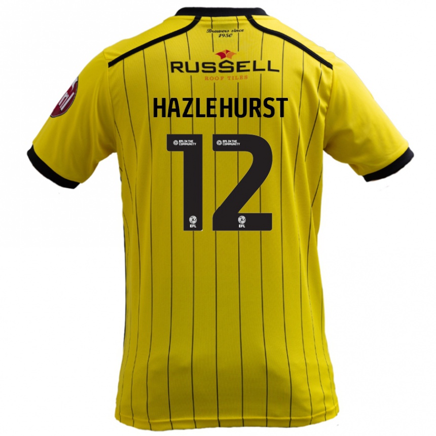 Vaikiškas Jack Hazlehurst #12 Geltona Namų Marškinėliai 2024/25 T-Shirt