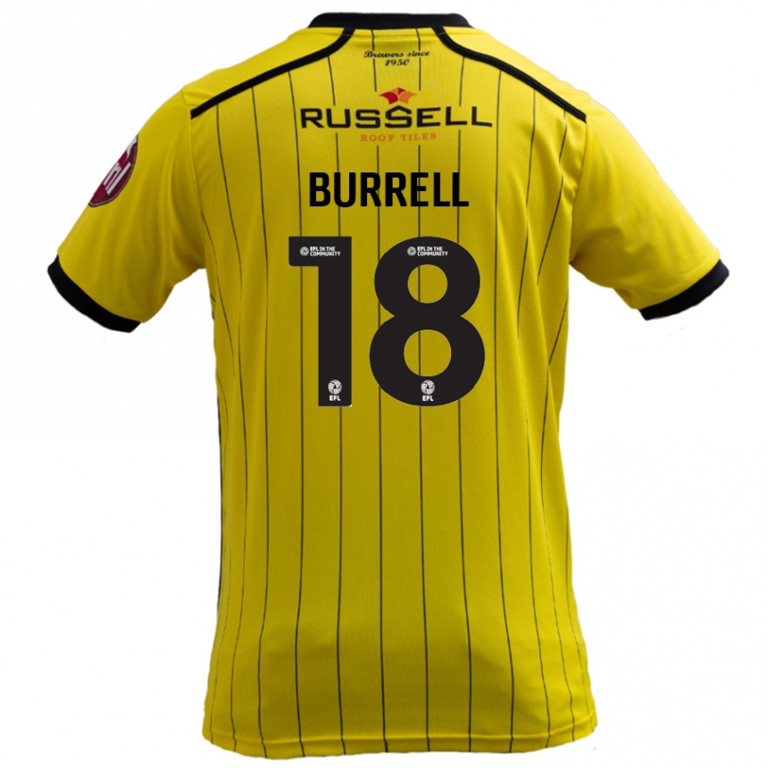 Vaikiškas Rumarn Burrell #18 Geltona Namų Marškinėliai 2024/25 T-Shirt