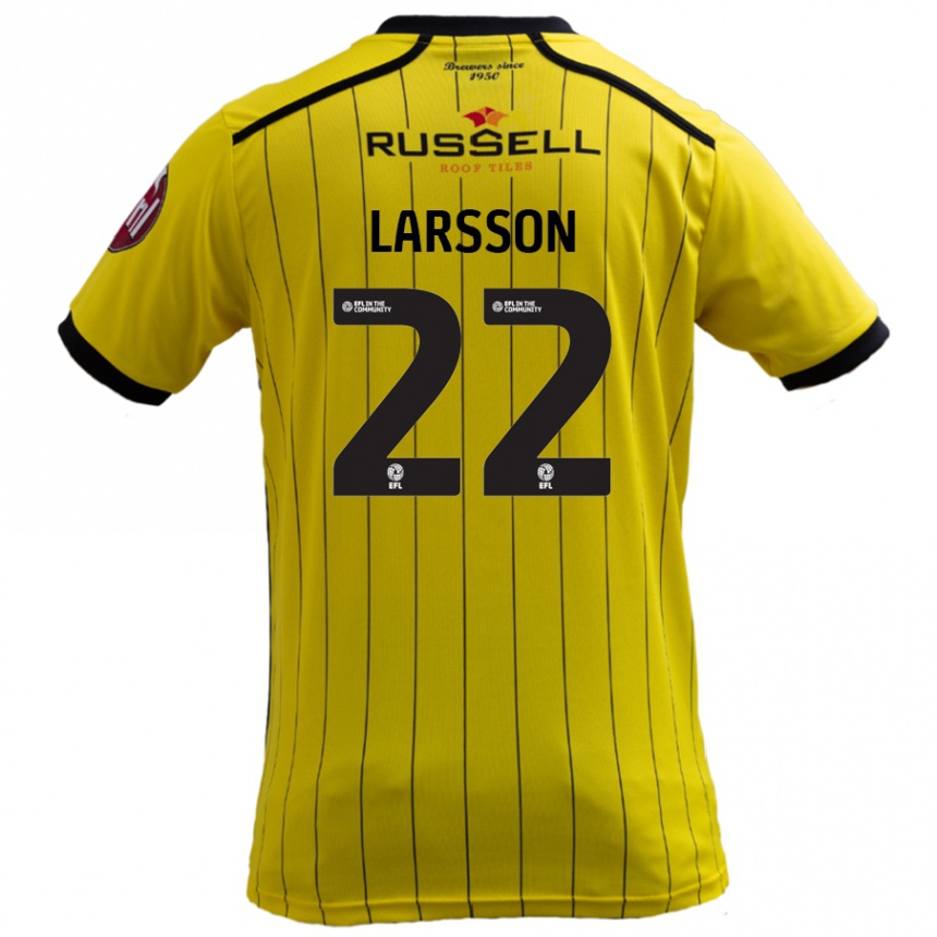 Vaikiškas Julian Larsson #22 Geltona Namų Marškinėliai 2024/25 T-Shirt