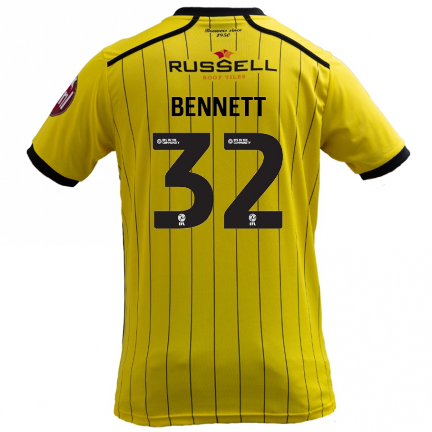 Vaikiškas Mason Bennett #32 Geltona Namų Marškinėliai 2024/25 T-Shirt