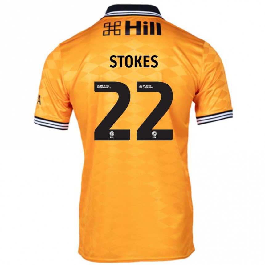 Vaikiškas Josh Stokes #22 Oranžinė Namų Marškinėliai 2024/25 T-Shirt