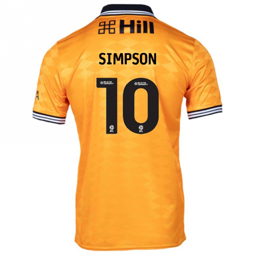 Vaikiškas Harley-Jean Simpson #10 Oranžinė Namų Marškinėliai 2024/25 T-Shirt