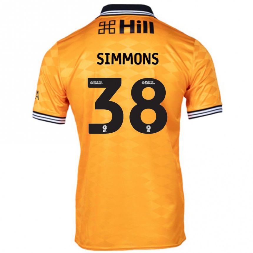 Vaikiškas Bella Simmons #38 Oranžinė Namų Marškinėliai 2024/25 T-Shirt