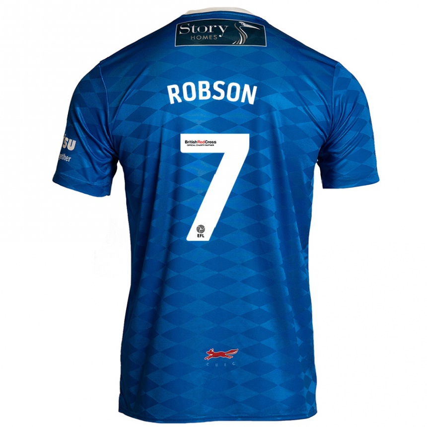 Vaikiškas Ethan Robson #7 Mėlyna Namų Marškinėliai 2024/25 T-Shirt