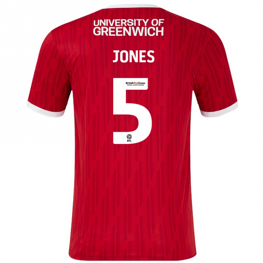 Vaikiškas Lloyd Jones #5 Raudona Balta Namų Marškinėliai 2024/25 T-Shirt