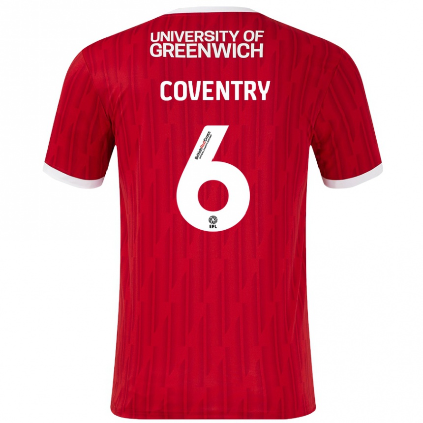 Vaikiškas Conor Coventry #6 Raudona Balta Namų Marškinėliai 2024/25 T-Shirt