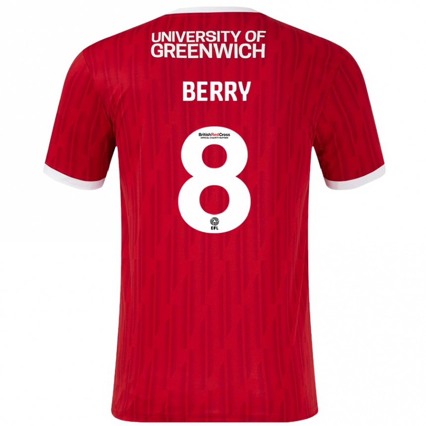 Vaikiškas Luke Berry #8 Raudona Balta Namų Marškinėliai 2024/25 T-Shirt