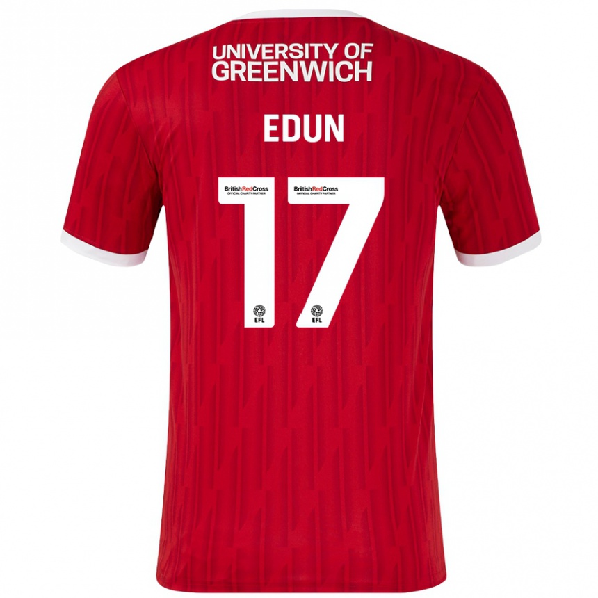 Vaikiškas Tayo Edun #17 Raudona Balta Namų Marškinėliai 2024/25 T-Shirt