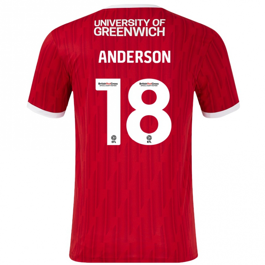 Vaikiškas Karoy Anderson #18 Raudona Balta Namų Marškinėliai 2024/25 T-Shirt