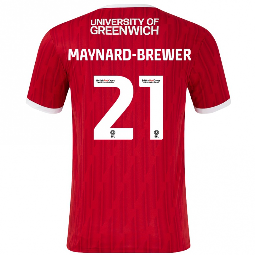 Vaikiškas Ashley Maynard-Brewer #21 Raudona Balta Namų Marškinėliai 2024/25 T-Shirt