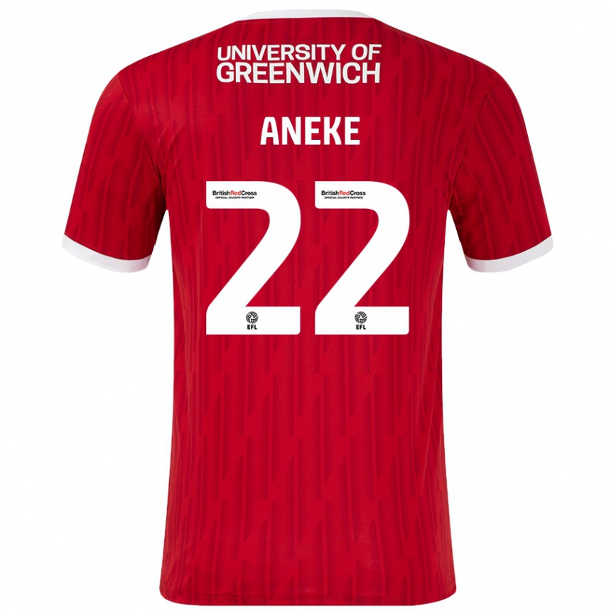 Vaikiškas Chuks Aneke #22 Raudona Balta Namų Marškinėliai 2024/25 T-Shirt