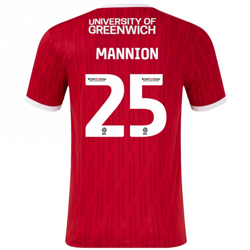 Vaikiškas Will Mannion #25 Raudona Balta Namų Marškinėliai 2024/25 T-Shirt