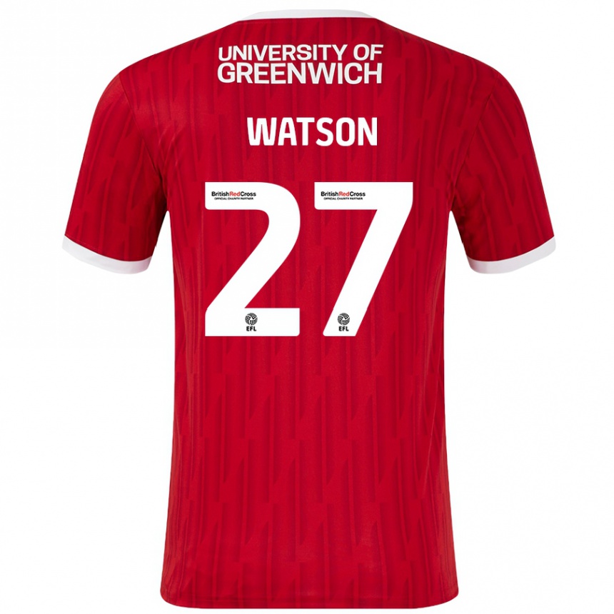 Vaikiškas Tennai Watson #27 Raudona Balta Namų Marškinėliai 2024/25 T-Shirt