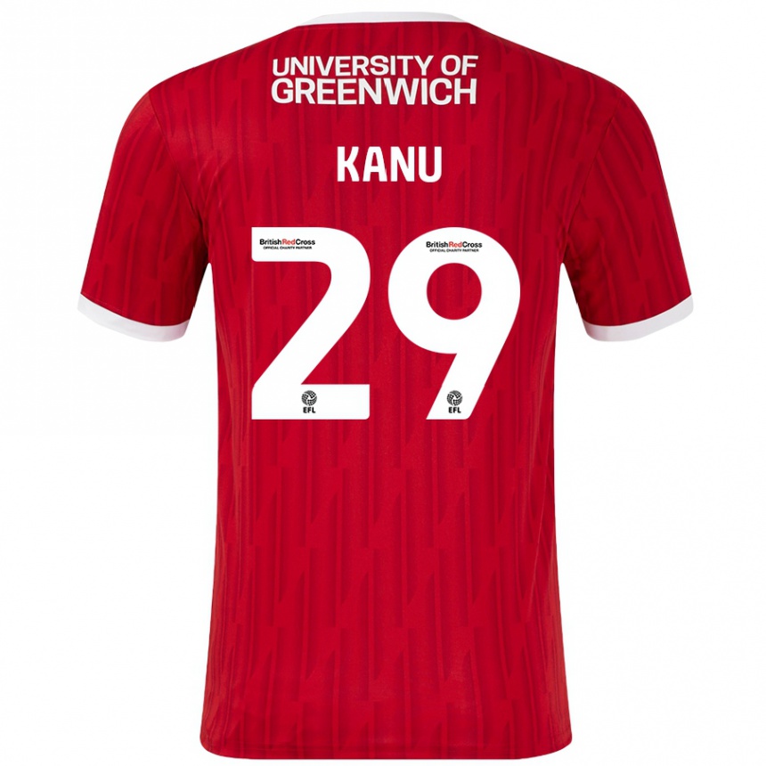 Vaikiškas Daniel Kanu #29 Raudona Balta Namų Marškinėliai 2024/25 T-Shirt