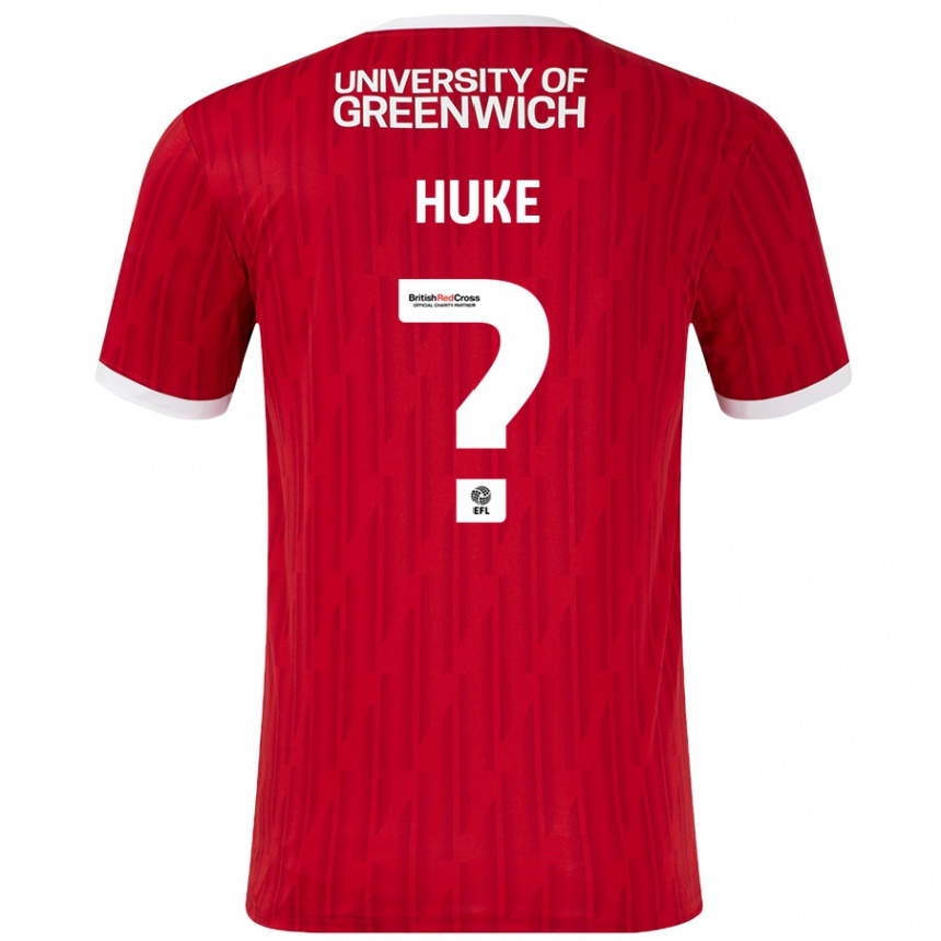 Vaikiškas Ryan Huke #0 Raudona Balta Namų Marškinėliai 2024/25 T-Shirt