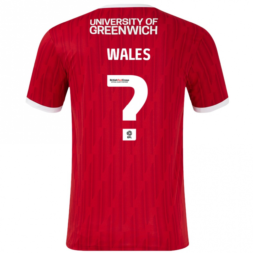 Vaikiškas Manu Wales #0 Raudona Balta Namų Marškinėliai 2024/25 T-Shirt