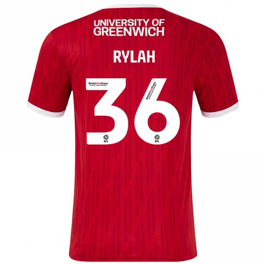 Vaikiškas Henry Rylah #36 Raudona Balta Namų Marškinėliai 2024/25 T-Shirt