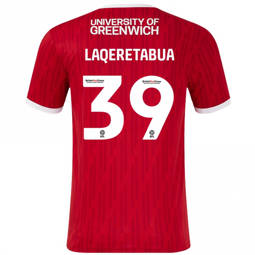 Vaikiškas Josh Laqeretabua #39 Raudona Balta Namų Marškinėliai 2024/25 T-Shirt