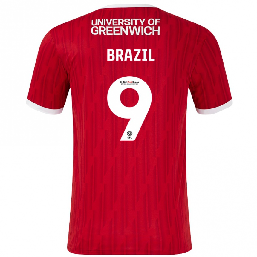 Vaikiškas Ellie Brazil #9 Raudona Balta Namų Marškinėliai 2024/25 T-Shirt