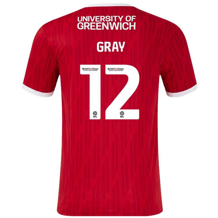 Vaikiškas Jessica Gray #12 Raudona Balta Namų Marškinėliai 2024/25 T-Shirt