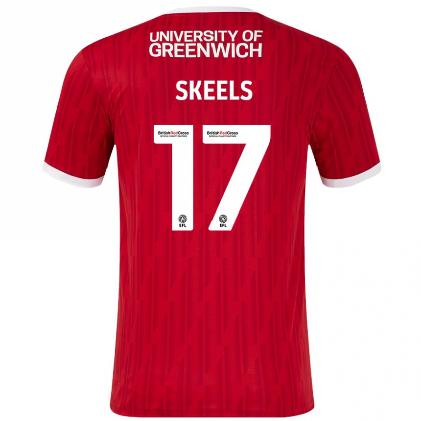 Vaikiškas Kiera Skeels #17 Raudona Balta Namų Marškinėliai 2024/25 T-Shirt