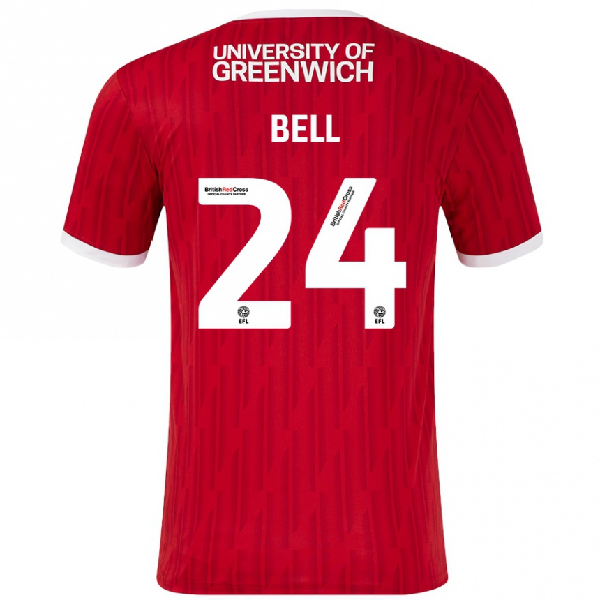 Vaikiškas Taylor Bell #24 Raudona Balta Namų Marškinėliai 2024/25 T-Shirt