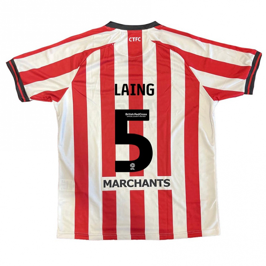 Vaikiškas Levi Laing #5 Raudona Balta Namų Marškinėliai 2024/25 T-Shirt