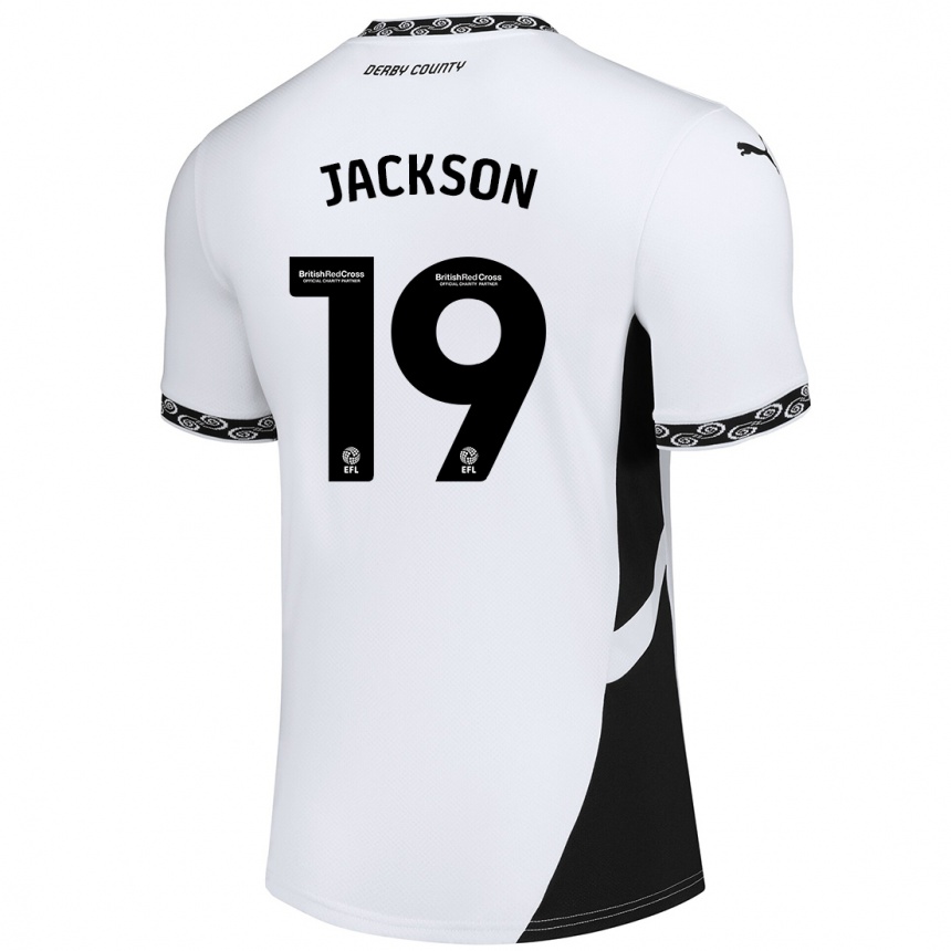 Vaikiškas Kayden Jackson #19 Balta Juoda Namų Marškinėliai 2024/25 T-Shirt